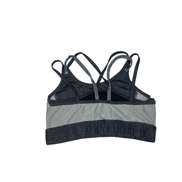 Victorias Secret PINK Strappy Sports Bra Size M Gray & Black Polyester/Elastane - Picture 6 of 11